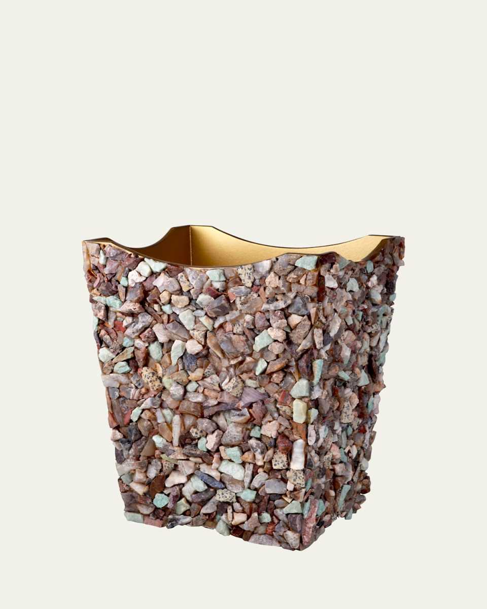 Mojave Scalloped Wastebasket + Liner